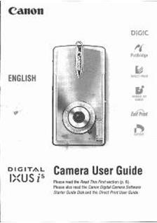 Canon Digital Ixus i-5 manual. Camera Instructions.